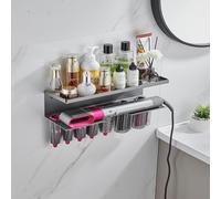 Morwealth DS13 Support mural 2 en 1 pour Dyson Airwrap, sans perçage, rangement facile, sèche-cheveux esthétique, support mural et organiseur fabriqué en matériau durable