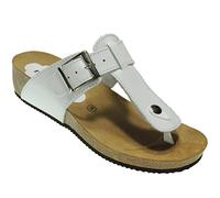 Morxiva 414 Sandales esclave avec pied bio et coin 3 cm pour femme - Blanc - blanc, 40 EU Ancho EU