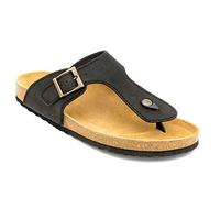 Morxiva - Made in Spain - Sandales en Cuir Nubuck pour Hommes, avec Semelle en liège et Semelle en Cuir Souple - Fabriqué en Espagne. 18014 Noire eu45