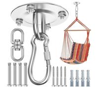 Morzejar Crochet de Plafond résistant, pivotant à 360 °, Noir, Crochet Lourd pour Acier Inoxydable 304, Crochet de Suspension pour Plafond, véranda en Bois, Salle de Gym, Yoga, Crochet de Suspension
