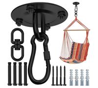 Morzejar Crochet de Plafond résistant, pivotant à 360 °, Noir, Crochet Lourd pour Acier Inoxydable 304, Crochet de Suspension pour Plafond, véranda en Bois, Salle de Gym, Yoga, Crochet de Suspension
