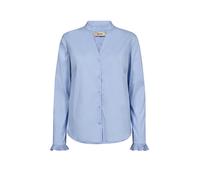 MOS Mosh, Femme, Blouses et Chemises, Bleu, Taille: 36 FR Chemise Bleue à Plis avec Col en V