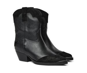 MOS Mosh - Bottes en cuir inspirées de l'Ouest avec bout pointu - Femme - Chaussures - Noir - Taille: 40 EU