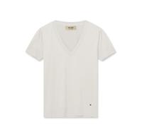 MOS Mosh, Femme, Tops, Blanc, Taille: 42 FR Tee-shirt à col en V doux en Ecru