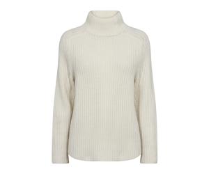 MOS Mosh - Pull à col haut avec motif côtelé - Femme - Pulls - Beige - Taille: 44 FR