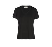 MOS Mosh, Femme, Tops, Noir, Taille: 38 FR Tee-shirt basique noir à col en V