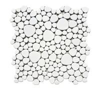 MOS12-0111 Galets de mosaïque en céramique Blanc mat Pour cuisine salle de bain