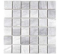 MOS16-0211 Carrelage mosaïque en céramique aspect pierre naturelle Travertin gris