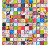 MOS18D-1605 Carrelage mosaïque en céramique multicolore rétro vintage pop-up