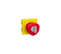 Legrand 076601 Poussoir Coup de Poing Arrêt d'urgence Mosaic, 2 Modules, Déverrouillable Clé, No et Nf 3A, 250V, Rouge/Jaune