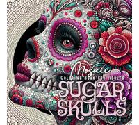 Mosaic Skulls Coloring Book for Adults: Halloween Grayscale Coloring Book Gothic Horror Coloring Book for Adults Sugar Skulls Catrinas Creepy Puppets