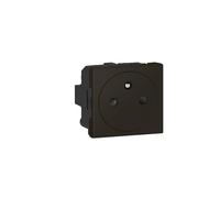 Mosaic Surface Earthed Wall Socket-2P+T Plug Socket-Made in France-Matte Black