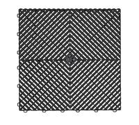 MOSAIK AERO - Lot de 10 m² - Dalles Clipsables PVC 40x40 pour Garage Atelier Terrasse - Usage Intérieur Extérieur - Pose Simple et Rapide - Couleur Noir