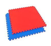 MOSAIK FLOOR - Tapis Puzzle Multisport - Lot de 10 m² I Epaisseur 2 cm I Reversible Bleu et Rouge I Idéal pour Arts Martiaux et Fitness