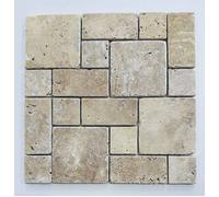 Mosaïque - ALBEDO PIERRE - AL-1073K - Travertin Vieilli Ivoire Foncé - 30,5x30,5 cm - Intérieur