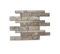 Mosaïque - ALBEDO PIERRE - Philadelphia - Travertin poli - Design irrégulier - Idéal intérieur/extérieur