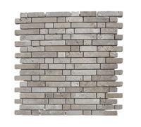 Mosaïque - ALBEDO PIERRE - Travertin Blanc Ivoire Vieilli - 30,5x30,5 cm - 8 mm - Décoratif