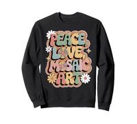 Mosaïque artistique rétro années 60 et 70 - Style hippie - Peace Love Sweatshirt