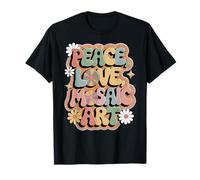 Mosaïque artistique rétro années 60 et 70 - Style hippie - Peace Love T-Shirt