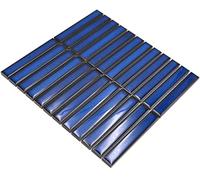 Mosaïque bleu cobalt effet baguette céramique brillante rectangle mur sol cuisine salle de bain douche