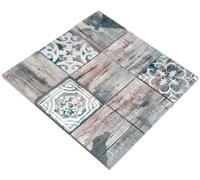 Mosaïque Braun Vert Gris Pâte de Verre Mat Quadrat Mur Cuisine Douche WB160-W950