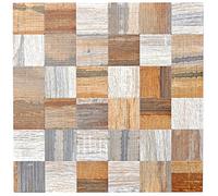 Mosaïque carreaux de mosaïque carrelage de cuisine beige aspect bois brun | 10 feuilles de mosaïque