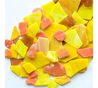 Mosaique Carreaux de mosaïque en Mica polygone, 3.5oz/100g, bricolage artisanal, Fragments colorés, carreaux de verre, matériaux de fabrication, pièces de forme irrégulière(Yellow Mix)