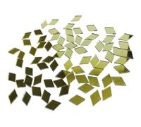 Mosaique Carrelage 100 pièces verre miroir mosaïque carreaux en vrac diamant losange forme bricolage artisanat artisanal accessoire maison mur œuvre décor fournitures Tesselles Mosaique (Color : Gold