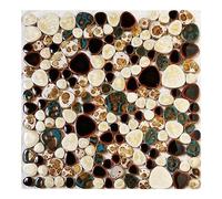 Mosaique Carrelage 100g carreaux de mosaïque en céramique pierres ovales multicolores bricolage Arts mosaïque faisant for Crafs créatif passe-temps maison décoration murale Tesselles Mosaique (Color