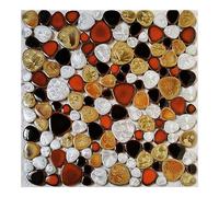 Mosaique Carrelage 100g carreaux de mosaïque en céramique pierres ovales multicolores bricolage Arts mosaïque faisant for Crafs créatif passe-temps maison décoration murale Tesselles Mosaique (Color