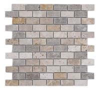 Mosaïque Carrelage - MOSANI - Travertin Beige Marron - Rectangulaire - Résistant au Gel - 0,09 m²