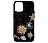 Mosaïque céleste de Minuit, Soleil Cosmique Vintage, Tendance Y2K Coque pour iPhone 12/12 Pro