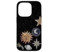Mosaïque céleste de Minuit, Soleil Cosmique Vintage, Tendance Y2K Coque pour iPhone 14 Pro