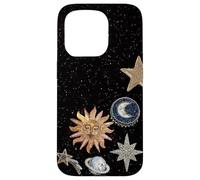 Mosaïque céleste de Minuit, Soleil Cosmique Vintage, Tendance Y2K Coque pour iPhone 15 Pro