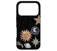 Mosaïque céleste de Minuit, Soleil Cosmique Vintage, Tendance Y2K Coque pour iPhone 17 Pro