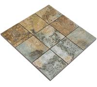 Mosaïque Céramique 95x95 Beige Brun Vert Mural Sol Mat WB23-95CB | 1