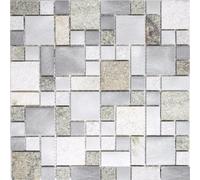 Mosaïque Combinaison Quartzite Aluminium Mélange Mur Bain 49-525_B 1 Mat