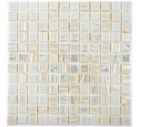 Mosaïque Cuisine Éco Recyclé Verre Blanc Carreaux de Mosaique Miroir WB355-11
