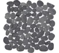 Mosaïque de galets pour carrelage mosaïque réseau plat Mix Gris foncé rivière Galets Galets Rivière Pierre Galets mosaïque Salon Cuisine Mural
