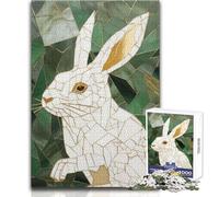 Mosaïque de Lapins Kentsugi Art, Puzzle de 1000 pièces, Jeu d'éveil et de découverte, Cadeau Unique pour Les fêtes joyeuses, Dimensions 38x26cm