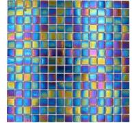 Mosaïque de verre - MOS240-WA48 - Noir iridium - 20x20 mm - Brillant - 0,09 m²