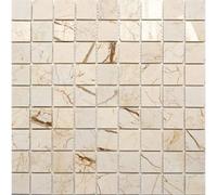 Mosaïque en marbre doré crème poli brillant - MOS42-32-2807