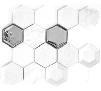 Mosaïque En Verre Hexagonale En Pierre Naturelle Marbre Blanc Miroir En Verre