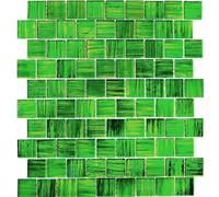 Mosaïque en Verre Vert Clair Mat Dépoli sur Maille Wand WB68-CF43 | 1 Matte
