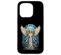 Mosaïque en vitrail Ange Extraterrestre pour fenêtre Coque pour iPhone 15 Pro