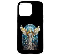 Mosaïque en vitrail Ange Extraterrestre pour fenêtre Coque pour iPhone 15 Pro Max