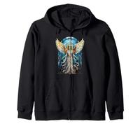 Mosaïque en vitrail Ange Extraterrestre pour fenêtre Sweat à Capuche