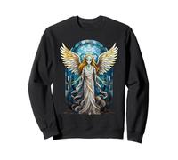 Mosaïque en vitrail Ange Extraterrestre pour fenêtre Sweatshirt