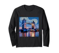Mosaïque étoilée de Tower Bridge, art emblématique de Londres Manche Longue