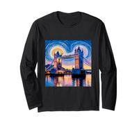Mosaïque étoilée de Tower Bridge, art emblématique de Londres Manche Longue